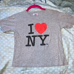 I love NY cropped shirt in Grey